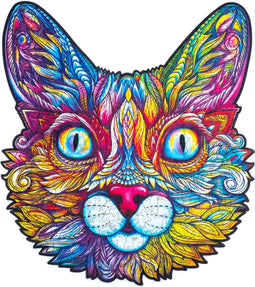 UNIDRAGON Houten Puzzel Voor Volwassenen Dier - Indrukwekkende Kat - 300 stukjes - King Size 31x35 cm