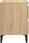 vidaXL - Nachtkastje - 40x35x50 - cm - bewerkt - hout - sonoma - eikenkleurig