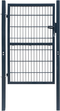 vidaXL - Poort - dubbelstaafmat - (enkel) - 106x170 - cm - antracietgrijs