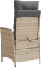 vidaXL - Tuinstoel - verstelbaar - met - voetensteun - poly - rattan - gemengd - beige