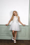 Le Chic SYMPHONY C212-5834 - Meisjes Jurk - Mouwloos met glimmend kant en tule rok - Maat 140