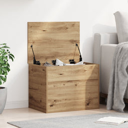 vidaXL - Opbergdoos - met - Deksel - Artisan - Eiken - 60x42x46 - cm - Gelaagd - Hout