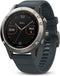 Garmin Fenix 5 47 mm zilver met siliconebandje blauw