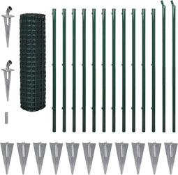 vidaXL - Eurohek - 25x1,5 - m - staal - groen