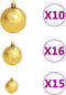 vidaXL - Kunstkerstboom - met - verlichting - en - kerstballen - 240 - cm - PET - zilver