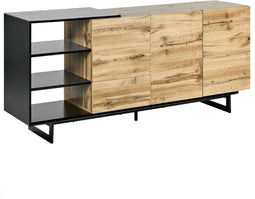 Sideboard met 2 deuren FIORA Bruin/zwart