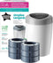 Tommee Tippee Simplee Sangenic luieremmer, milieuvriendelijker systeem, inclusief 6 navulcassettes met duurzaam geproduceerde antibacteriële GREENFILM, wit