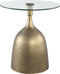 PTMD Leia Ronde Bijzettafel - H46 x Ø40 cm - Metaal/Glas - Goud
