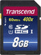 Transcend 8GB SDHC - Geheugenkaart Class 10 UHS-I 300X - 25 Mb/s schrijfsnelheid (1 stuk)