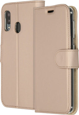 Accezz Hoesje Geschikt voor Samsung Galaxy A20e Hoesje Met Pasjeshouder - Accezz Wallet Softcase Bookcase - goud