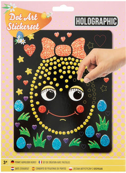 Pasen Holografische Stippenkunst Set, 22x18cm