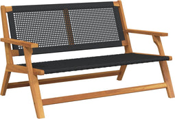 vidaXL - Tuinbank - Zwart - 122x76x73,5 - cm - Massief - Acaciahout