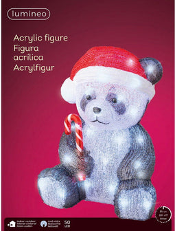 Kerstverlichting Led panda acryl 36cm