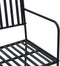 vidaXL - Tuinbank - met - Lattenontwerp - Zwart - 107 - cm - Staal