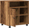 vidaXL - Printerstandaard - met - Wielen - Oud - Hout - 60x50x67 - cm