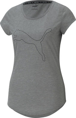 PUMA PERFORMANCE HEATHER CAT TEE W - Dames Sportshirt - dryCELL technologie - Grijs - Maat XS