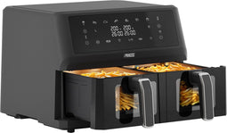 Princess 182276 - Dubbele Airfryer - 11 liter - 2 manden x 5,5 liter - 2400W - Touchscreen - Zwart