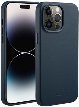 Accezz iPhone 14 Pro Max - Leren Hoesje - Geschikt voor MagSafe - Nightfall Blue