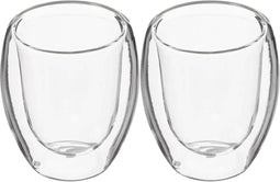 Secret de Gourmet Espressokopjes - 2x stuks - dubbelwandig glas - 70 ml - ristretto kopjes