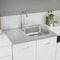 vidaXL - Gootsteen - met - afvoerset - 800x600x155 - mm - roestvrij - staal - zilver