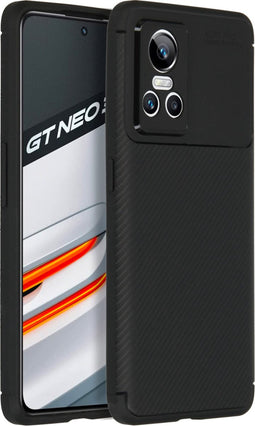iMoshion Hoesje Geschikt voor Realme GT Neo 3 Hoesje Siliconen - iMoshion Carbon Softcase Backcover - Zwart