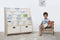 O'Liv Kinderboekenrek - Massief Houten Boekenkast met 2 Opslagbakken - W90 x D35 x H95 cm