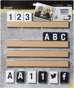 Letterbord Teak - 169 cijfers en letters