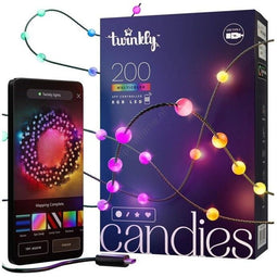 Twinkly Candies - Lichtsnoer - 200 RGB LED's - Groene draad - USB-C