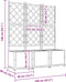 vidaXL - Tuinbak - met - Trellis - 3 - stuks - Lichtgrijs - 120x40x143 - cm