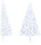 vidaXL - Kunstkerstboom - met - verlichting - en - kerstballen - half - 120 - cm - wit
