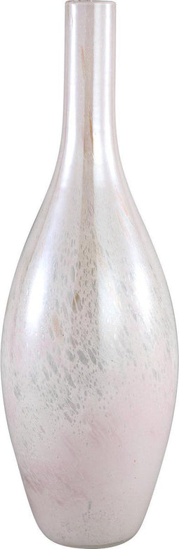 PTMD Nanda Ronde Vaas - H49 x Ø16,5 cm - Glas - Wit/Roze