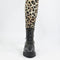 PS Poelman LUNA - Dames Veterboots - Imitatiebont - Zwart - Maat 42