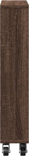 vidaXL - Opbergtrolley - smal - 48x13x68 - cm - bewerkt - hout - bruin - eikenkleurig