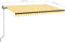 vidaXL - Luifel - handmatig - uittrekbaar - met - LED - 450x350 - cm - geel - en - wit
