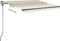 vidaXL - Luifel - handmatig - uittrekbaar - met - LED - 300x250 - cm - crèmekleurig