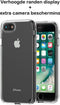 Hoesje Geschikt voor iPhone SE 2020 en iPhone SE 2022 Hoesje Cover Hybride Transparant Siliconen TPU Case + 2 x Screenprotector - Luxe Telefoonhoesje Wallet Case Pasjeshouder PU Leder
