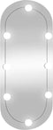 vidaXL - Wandspiegel - met - LED's - ovaal - 35x80 - cm - glas