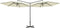 vidaXL - Parasol - dubbel - met - stalen - paal - 600 - cm - zandkleurig
