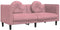 vidaXL - Bank - met - kussens - 2-zits - fluweel - roze