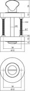Intersteel Rozet met toilet-/badkamersluiting 52x10mm mat zwart