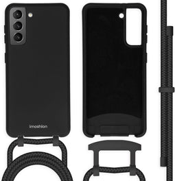 iMoshion Hoesje Geschikt voor Samsung Galaxy S21 Hoesje Met Koord - iMoshion Color Backcover met afneembaar koord - Zwart
