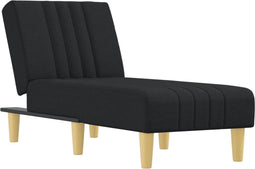 vidaXL - Chaise - longue - stof - zwart