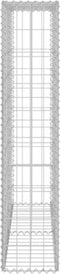 vidaXL - Schanskorfmuur - met - deksels - 80x20x100 - cm - gegalvaniseerd - staal