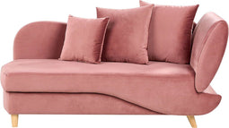 MERI II - Chaise longue - Roze - Rechterzijde - Fluweel