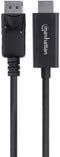 Manhattan 153218 - DisplayPort naar HDMI Kabel - 4K@60Hz 3m Zwart