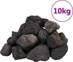 vidaXL - Lavastenen - 10 - kg - 5-8 - cm - zwart
