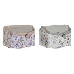 Houder voor afstandsbedieningen DKD Home Decor Wit Grijs Lila Licht Roze 2 Stuks