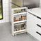 Coast Slanke Opbergwagen - 4 Niveaus - Smal - Mobiel - met Open Planken - Wit - 47,5 x 13 x 80,5 cm