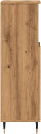 vidaXL - Badkamerkast - 30x30x100 - cm - bewerkt - hout - artisanaal - eikenkleurig