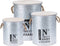 H&S - Collection - 3-delige - Opbergboxenset - met - touw - zink